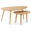 Image de Set de 2 tables basses eclipse couleur chêne, bois massif I23016