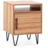 Image de Table de chevet alma 1 porte coloris bois, pieds métal I23064