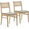 Image de Pack De 2 Chaises Vilma Couleur Chêne, Bois Massif Et Rotin Naturel