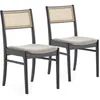 Image de Pack De 2 Chaises Vilma Couleur Noir Wash, Bois Massif Et Rotin Naturel