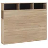 Image de Tête de lit Zeus 165 cm avec rangements chêne 2 portes 9 trous