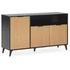 Image de Buffet Denis 3 portes 1 trou couleur Noir/Bois