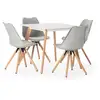 Image de Ensemble Table 80x80 Cm Et 4 Chaises De Salle À Manger Jeff Grises