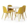 Image de Ensemble Table 80x80 Cm Et 4 Chaises De Salle À Manger Kana Moutarde