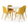 Image de Ensemble table 80x80 cm et 4 chaises de salle à manger kana moutarde T24028