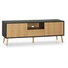 Image de Meuble Tv Apolo 1 Porte 2 Tiroirs, Couleur Noir/bois
