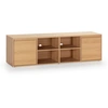 Image de Meuble Tv Tori 2 Portes 4 Trous, Couleur Chêne, 160 Cm