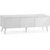 Image de Meuble Tv Telmo 3 Portes Couleur Blanc 130 Cm