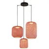 Image de BOVER lampe à suspension pour extérieur NANS S/3L OUTDOOR (Rouge avec des touches d'orange et de beige - Acier inoxydable, aluminium, polycarbonate, fibre synthétique.)