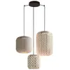 Image de BOVER lampe à suspension pour extérieur NANS S/3L OUTDOOR (Beige avec des touches de bleu clair et de gris clair. - Acier inoxydable, aluminium, polycarbonate, fibre synthétique.)