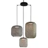 Image de BOVER lampe à suspension pour extérieur NANS S/3L OUTDOOR (Brun avec des touches de beige et de gris clair - Acier inoxydable, aluminium, polycarbonate, fibre synthétique.)