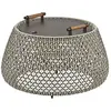 Image de BOVER lampe de table NANS BAG/38/R OUTDOOR (Brun avec des touches de beige et de gris clair - Acier inoxydable, aluminium, polycarbonate, fibre synthétique.)