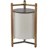 Image de BOVER lampadaire KANDO P/76/R (Ruban blanc - Aluminium, bois de teck, ruban, polycarbonate.)