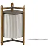 Image de BOVER lampe de table KANDO M/40 (Ruban blanc - Aluminium, bois de teck, ruban, polycarbonate.)