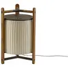 Image de BOVER lampe de table KANDO M/40 (Ruban crème - Aluminium, bois de teck, ruban, polycarbonate.)