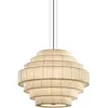 Image de BOVER lampe à suspension MOS 03 (Ruban crème translucide - Fer, verre)