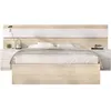 Image de Ensemble Structure De Lit + Tete De Lit Et 2 Tables De Nuit - Niza - 140 X 190 Cm - Chene Naturel / Blanc