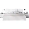 Image de Ensemble Structure De Lit + Tete De Lit En 3 Parties Et 2 Tables De Nuit Avec 2 Tiroirs - Havana - 140 X 190 Cm - Blanc
