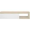 Image de Meuble Tv Bas - Lebo - Chene / Blanc Brillant - 204 X 42 X 48 Cm