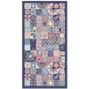 Image de Tapis Vinyle Panorama Carreaux de Ciments Cuisine Rose 80x150 cm - Tapis pour Cuisine Bureau et Salon en PVC