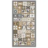 Image de Tapis Vinyle Panorama Style Carreaux Ciments Orange 80x250 cm - Tapis pour Cuisine Bureau et Salon en PVC