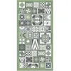 Image de Tapis Vinyle Panorama Style Carreaux de Ciments Vert 60x110 cm - Tapis pour Cuisine Bureau et Salon en PVC