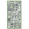 Image de Tapis Vinyle Panorama Style Carreaux de Ciments Vert 80x300 cm - Tapis pour Cuisine Bureau et Salon en PVC
