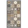 Image de Tapis Vinyle Panorama Carreaux Ciments Orange 200x200 cm - Tapis pour Cuisine Bureau et Salon en PVC