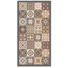 Image de Tapis Vinyle Panorama Carreaux Ciments Marron 60x250 cm - Tapis pour Cuisine Bureau et Salon en PVC