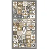 Image de Tapis Vinyle Panorama Style Carreaux Ciments Orange 60x200 cm - Tapis pour Cuisine Bureau et Salon en PVC