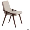 Image de Chaise rembourrée - ANGEL CERDA - Simili cuir et pieds bois de frêne - Gris - L 54 x P 59 x H 80 cm