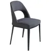 Image de Chaise rembourrée - ANGEL CERDA - Tissu et pieds acier époxy noir - Noir - L 47 x P 50 x H 80 cm