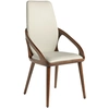 Image de Chaise Avec Accoudoir Niva - Noyer Et Simili Cuir Beige Clair