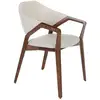 Image de Chaise Avec Accoudoir Modenre Mora - Noyer Et Simili Cuir Vison