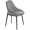 Image de Chaise en tissu avec pieds en acier noir - Noir - Gris