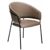 Image de Chaise en croûte de cuir et acier noir - Noyer - Vison