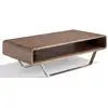 Image de Table Basse 1 Niche Bois Noyer Et Acier Inoxydable Hena