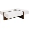 Image de Table Basse Rectangulaire En Bois Blanc Et Noyer