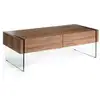 Image de Table basse bois noyer et verre trempé roka