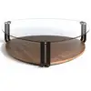 Image de Table Basse Bois Noyer Et Verre Trempé Boltique
