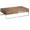 Image de Table Basse Rectangulaire En Noyer Et Acier Chromé