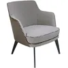 Image de Fauteuil En Similicuir Brun Chocolat Et Tissu Noir Et Blanc