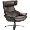 Image de Fauteuil Inclinable Pivotant En Cuir Marron Chocolat