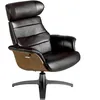 Image de Fauteuil Pivotant En Cuir Brun Chocolat