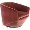Image de Fauteuil Pivotant En Velours Pêche