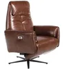 Image de Fauteuil Pivotant En Cuir Brun Chocolat