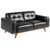 Image de Canapé 2 places chester en cuir noir 6030C-SOFA