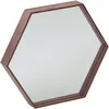 Image de Miroir Mural Hexagonale Noyer