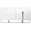Image de Buffet Design 4 Tiroirs Dezina 160cm - Laqué Blanc Et Acier Chromé