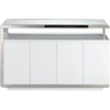 Image de Buffet Design 4 Portes Modena 140cm - Laqué Blanc Et Acier Chromé
